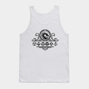 Polyhedral Dice and Dragons Black Tabletop RPG Tank Top